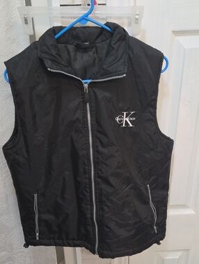 Calvin Klein Black Zip-Up Vest with Logo